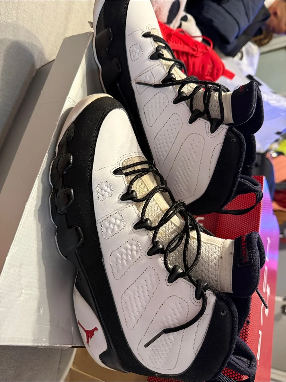 Air Jordan 9 Retro White Black Basketball Sneakers